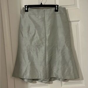 Armani Collezioni Pale Sage A-Line Silk Skirt